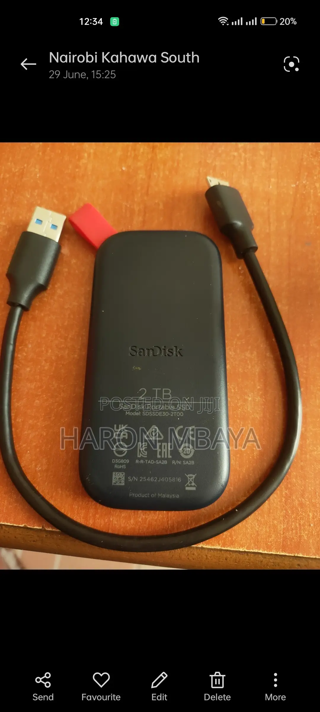 2tb Sandisk E30 Harddrive