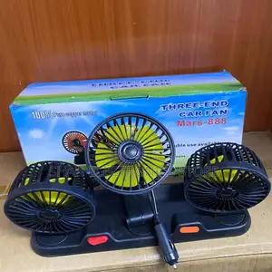 Front and Rear Seats Triple Car Fan888 Universal Dashboard Cooling Fan