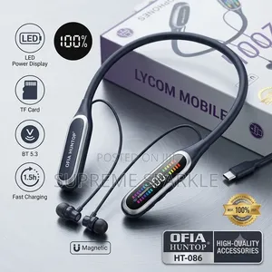 Ofia Huntop Ht-086 Wireless Headphones/Neckband, With Led Display.