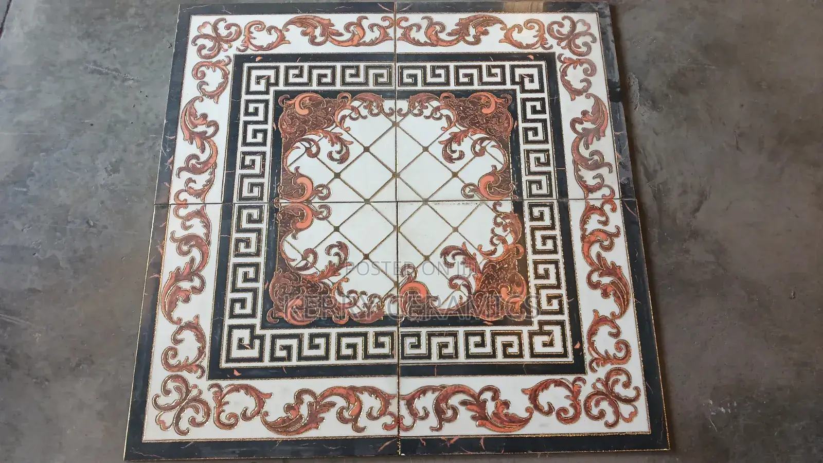 Golden Center Piece Floor Tiles