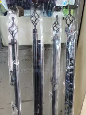 2m Black Curtain Rod Available in Single and Double Form