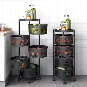 4 Layer Rotating Vegetable/Fruit Rack With Wheels