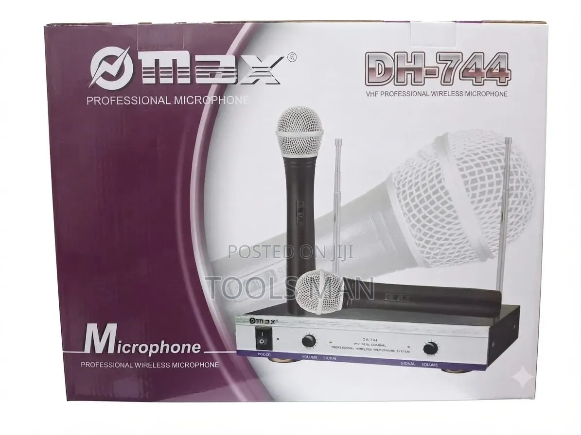Max Dh-744 Professional Dual Wireless Microphone System.