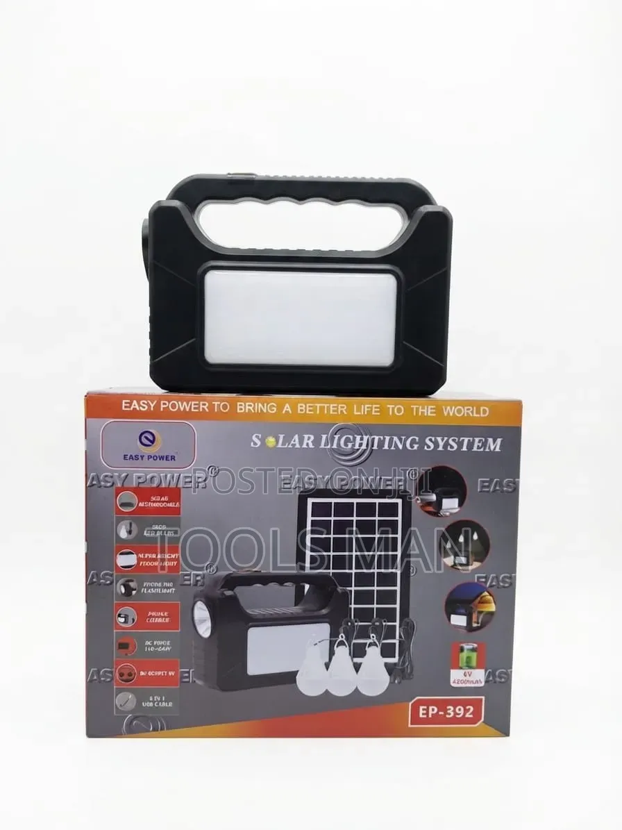 Easy Power Ep-392 Portable Solar Lighting System With 3 Bulbs.