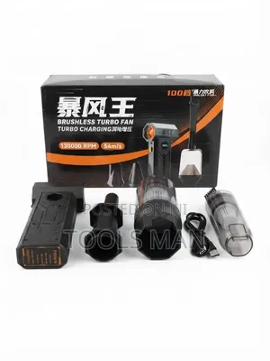 130,000 RPM Brushless Turbo Fan Handheld Vacuum 2-in-1 Kit.