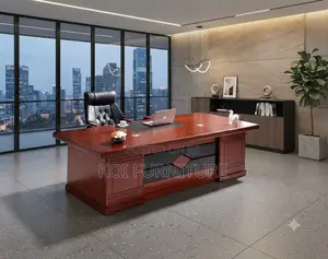 Office Desk; 1.8 Meter Ideal Brown-Red Executive Command Desk