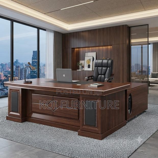 Office Desk; 1.8 Meter Ideal Brown-Red Executive Command Desk - thumbnail 4