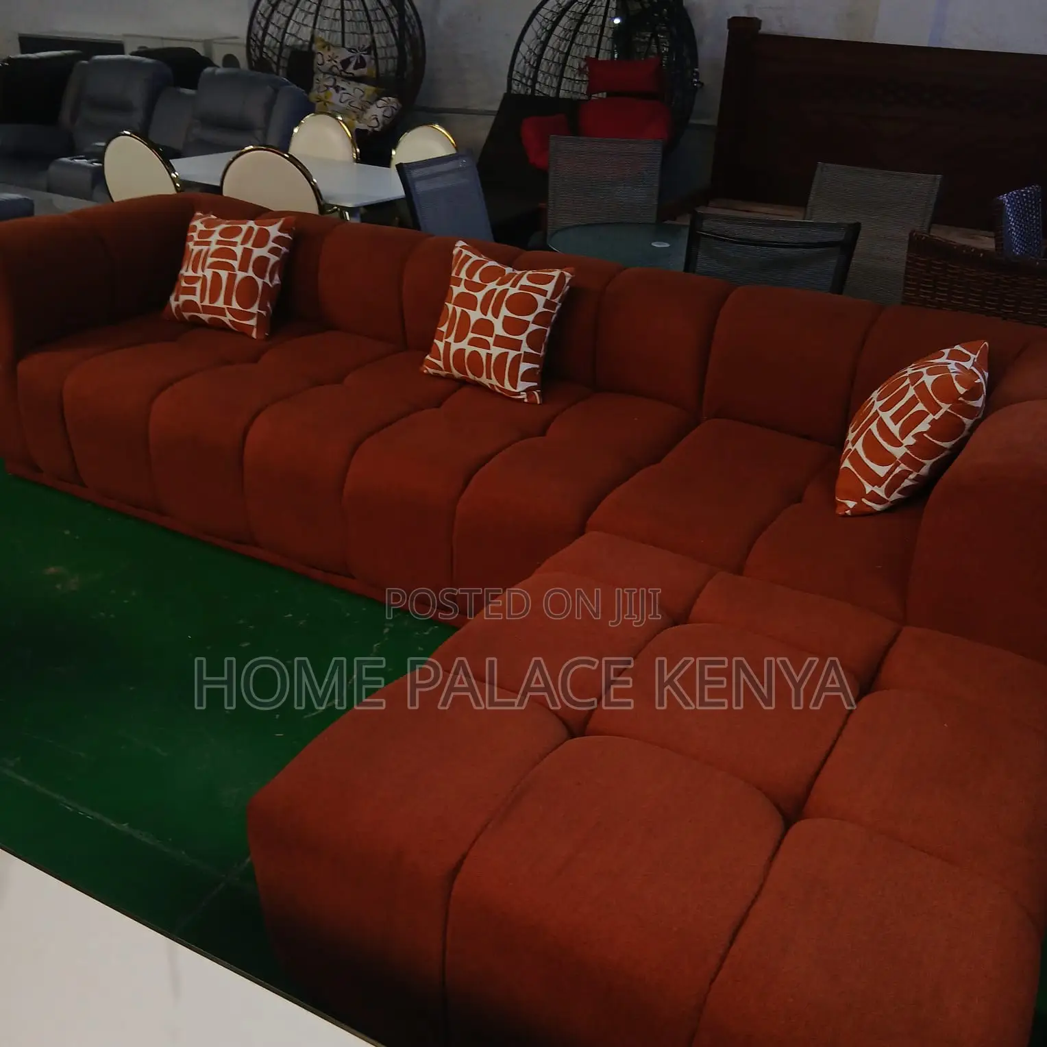 Home Sofa; Terracotta Bubble Sofa With Throw Pillows