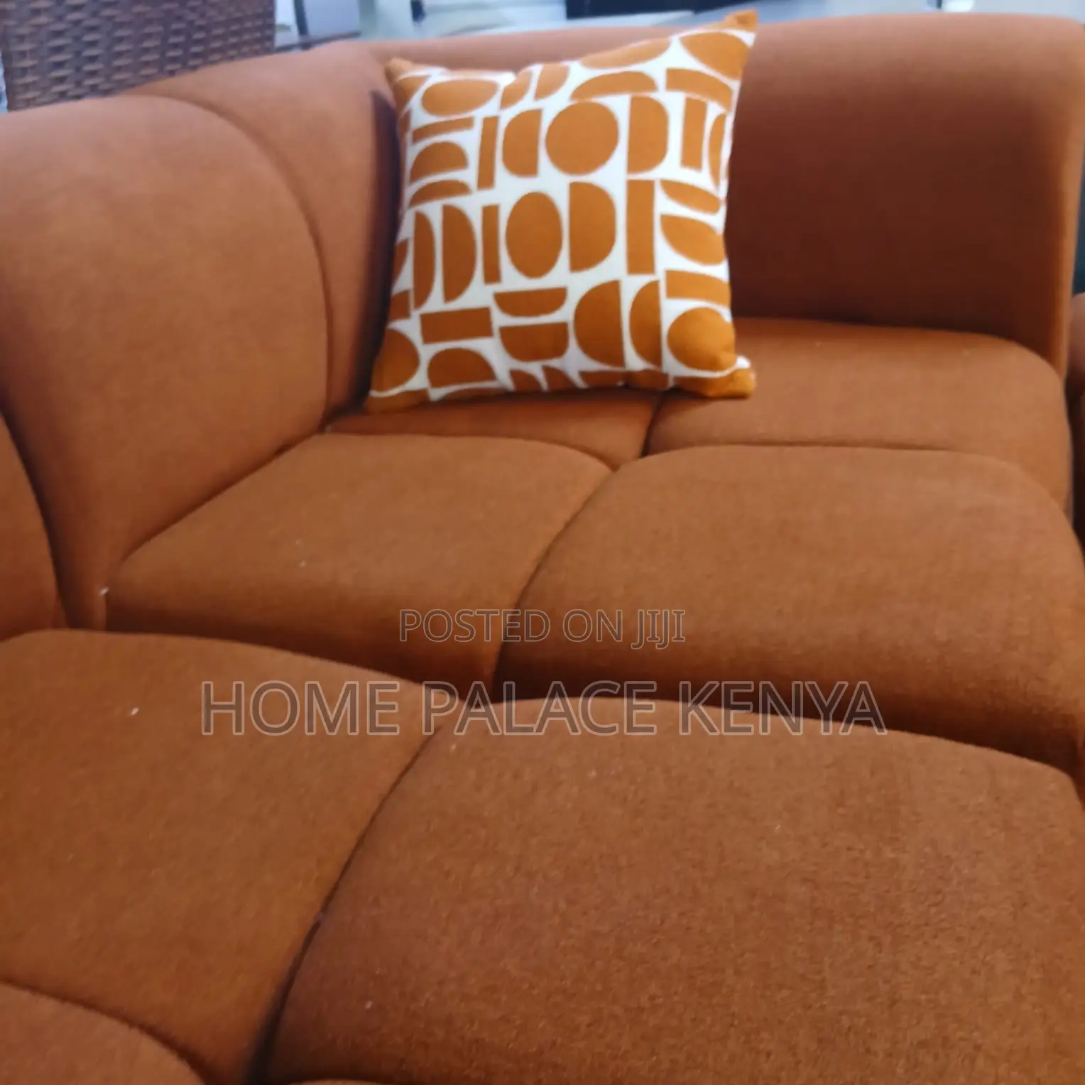 Home Sofa; Terracotta Bubble Sofa With Throw Pillows