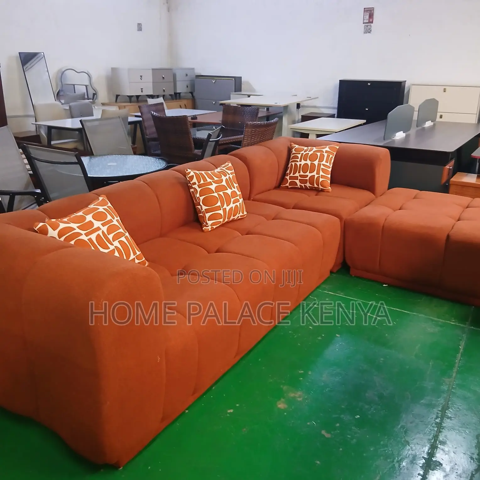 Home Sofa; Terracotta Bubble Sofa With Throw Pillows