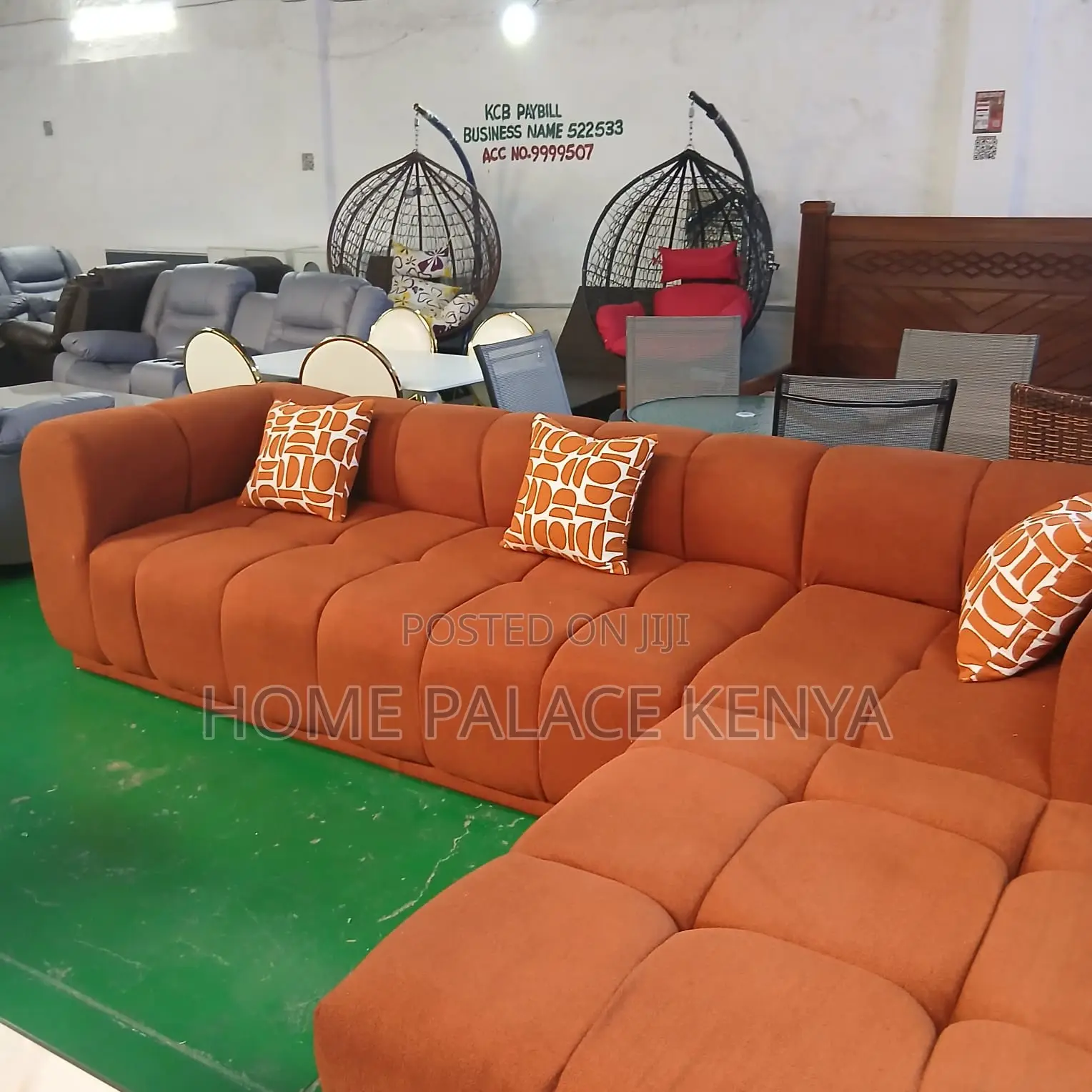 Home Sofa; Terracotta Bubble Sofa With Throw Pillows