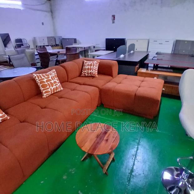 Home Sofa; Terracotta Bubble Sofa With Throw Pillows - thumbnail 7