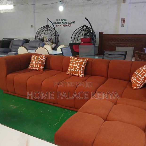 Home Sofa; Terracotta Bubble Sofa With Throw Pillows - thumbnail 8