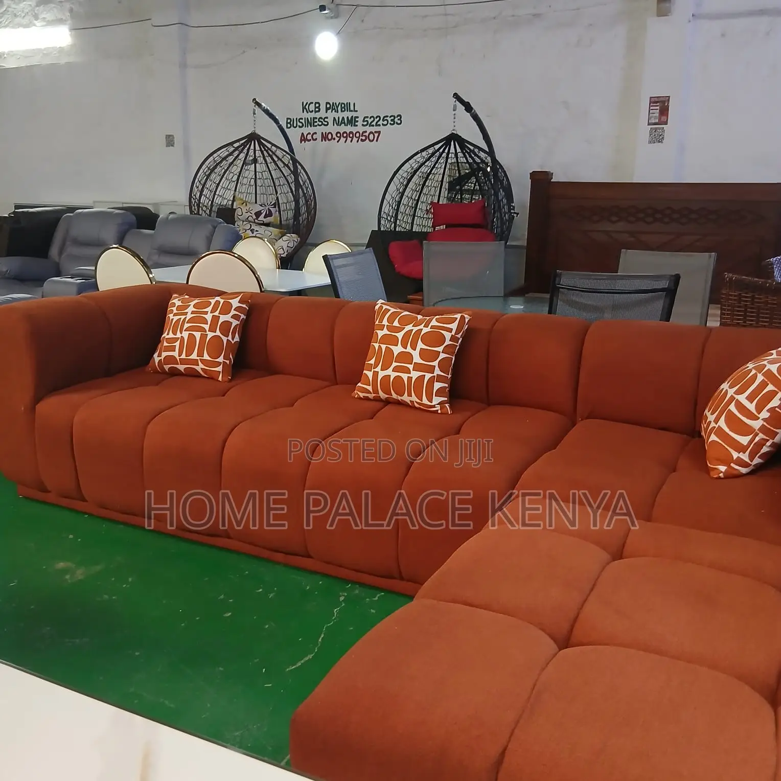 Home Sofa; Terracotta Bubble Sofa With Throw Pillows