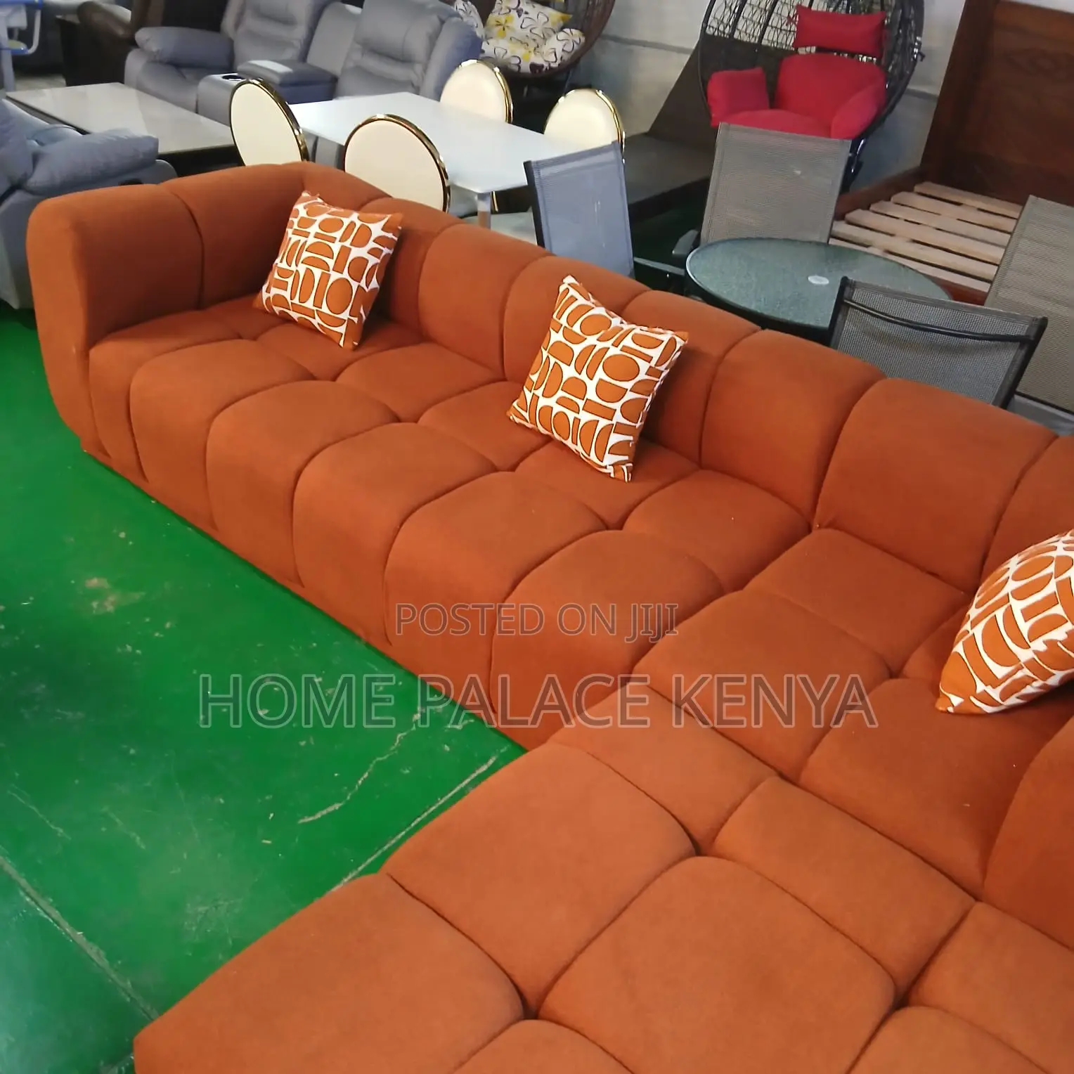 Home Sofa; Terracotta Bubble Sofa With Throw Pillows