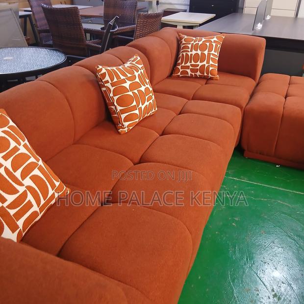 Home Sofa; Terracotta Bubble Sofa With Throw Pillows - thumbnail 12
