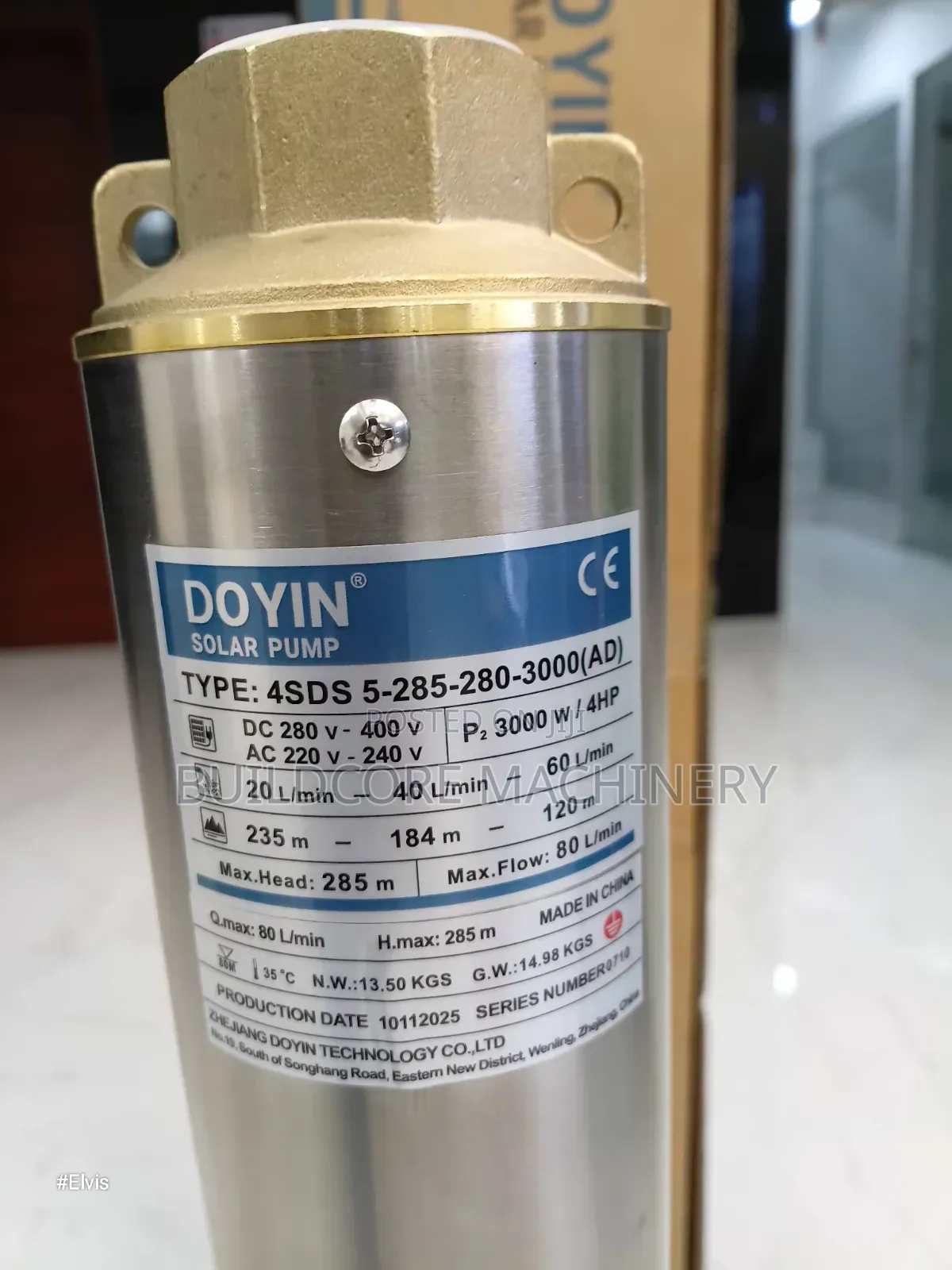 4hp 3000watts Doyin Hybrid Submersible Water Pump (285m Head)