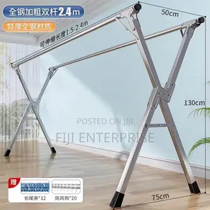 Stainless Steel Retractable Double-Tier Folding Clothes Drying Rack