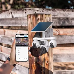 V380pro 20mp 4g PTZ Rotating Triple Lens Solar Camera All Weatherproof