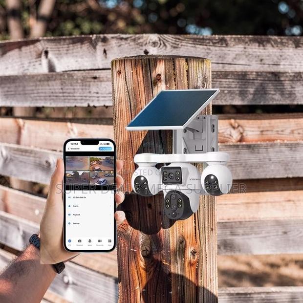 V380pro 20mp 4g PTZ Rotating Triple Lens Solar Camera All Weatherproof
