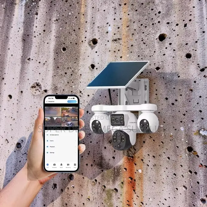 V380pro 20mp 4g PTZ Rotating Triple Lens Solar Camera Waterproof Build