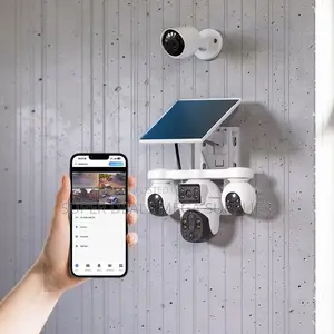 V380pro 20mp 4g PTZ Rotating Triple Lens Solar Camera Smart Night View