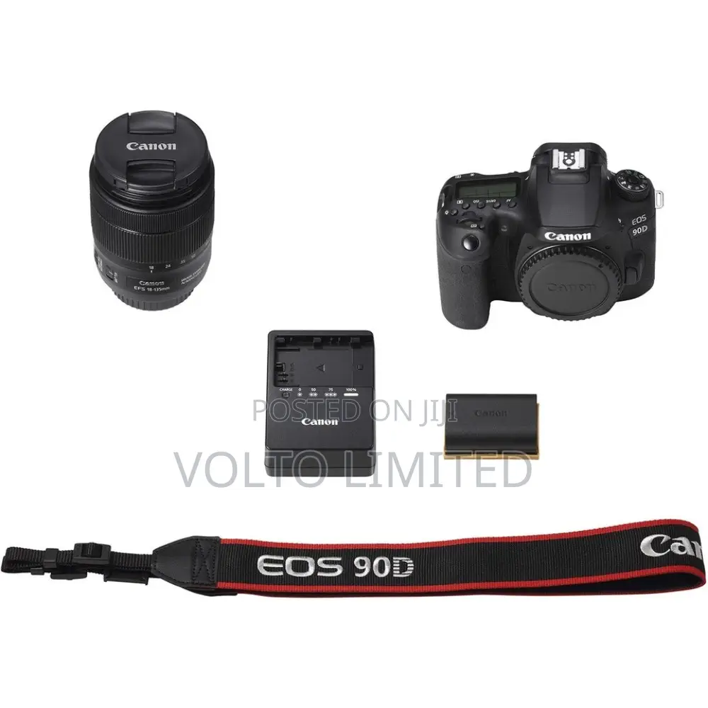 Canon Eos 90d DSLR Camera, With 18 -135 Mm Len, Charger, Spare Battery