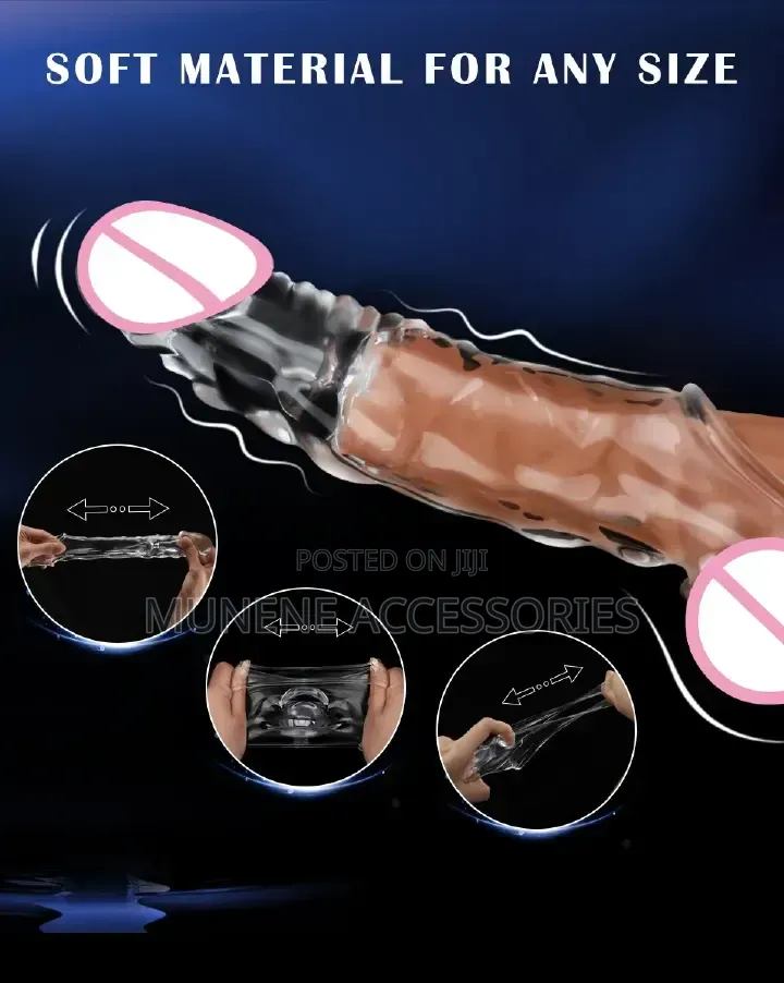 Vibrating 8.6 Inch Clear Extender Reusable Sleeve Vibrator Penis Ring