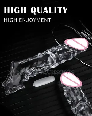 Vibrating 8.6 Inch Clear Extender Reusable Sleeve Vibrator Penis Ring