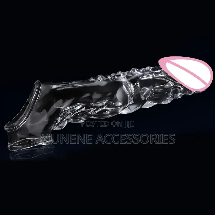 Vibrating 8.6 Inch Clear Extender Reusable Sleeve Vibrator Penis Ring