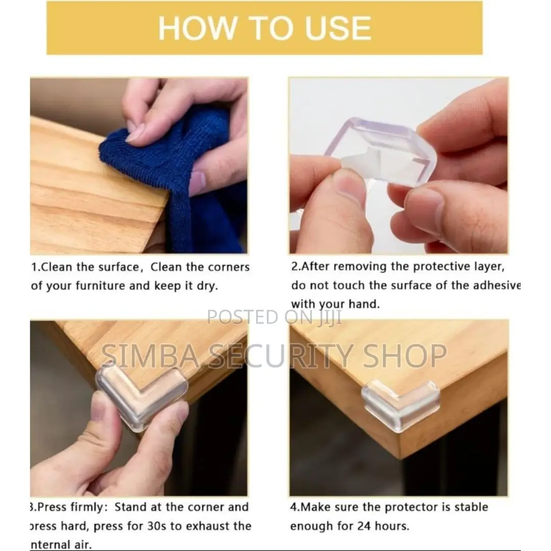 12 PCS L Shaped Silicone Cushion Furniture Baby Proofing Cabinet Safe