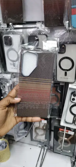Sgy S25 Ultra Fiber Texture With Bold, Colorful Accent Lines Case