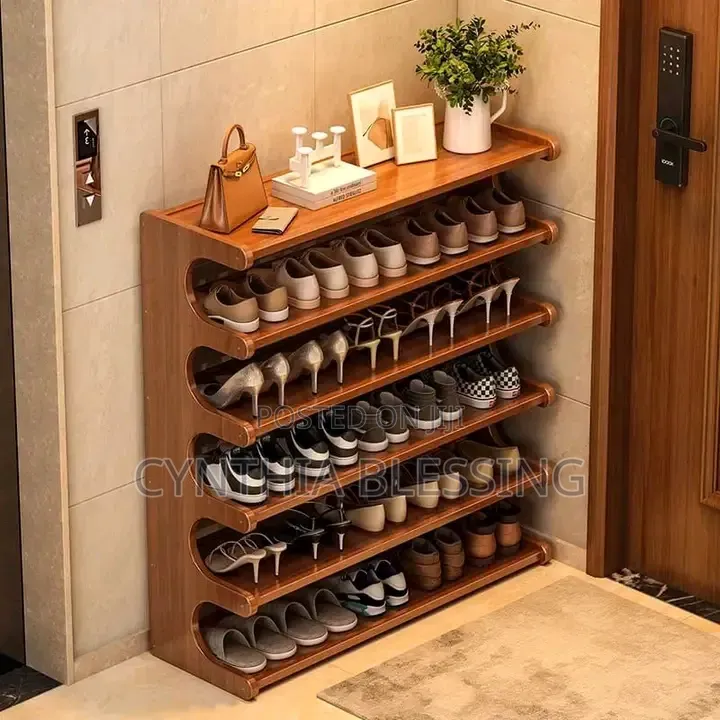 6 Layer Bamboo Shoe Rack_brown