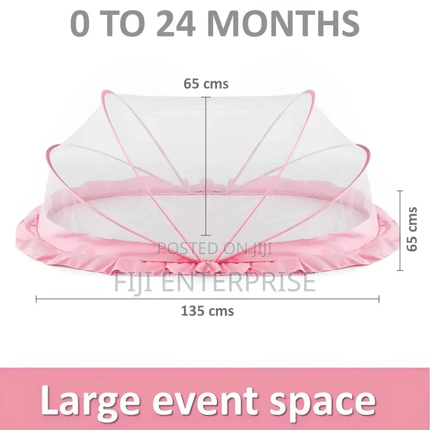 Baby Mosquito Net – 133×60×60cm | 2 Colors | Safe Breathable