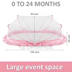 Baby Mosquito Net – 133×60×60cm | 2 Colors | Safe Breathable