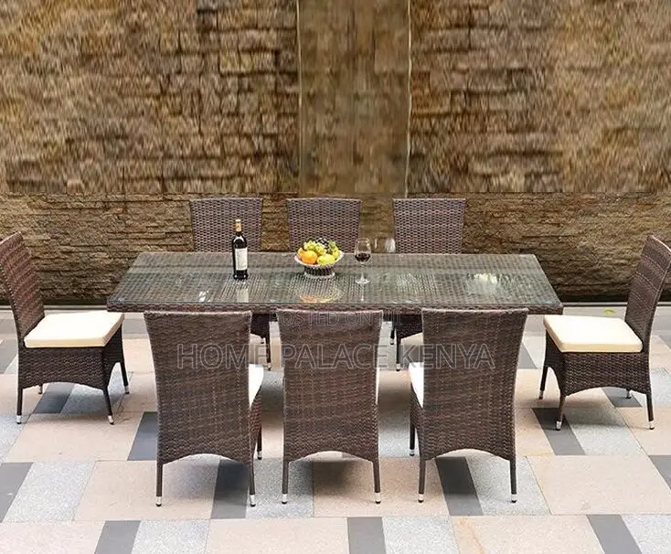 Outdoor Set: 8 Seater Rattan Outdoor Set