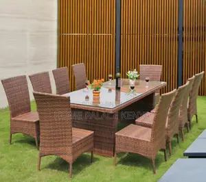 Outdoor Set: 8 Seater Rattan Outdoor Set