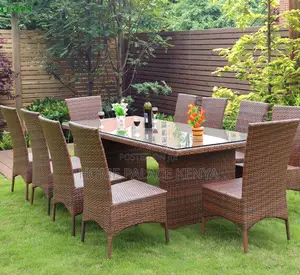 Outdoor Set: 8 Seater Rattan Outdoor Set