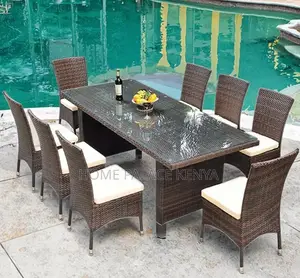 Outdoor Set: 8 Seater Rattan Outdoor Set