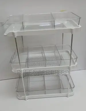 3-Layer Multifunctional Storage Rack Acrylic Tray Metal Stand
