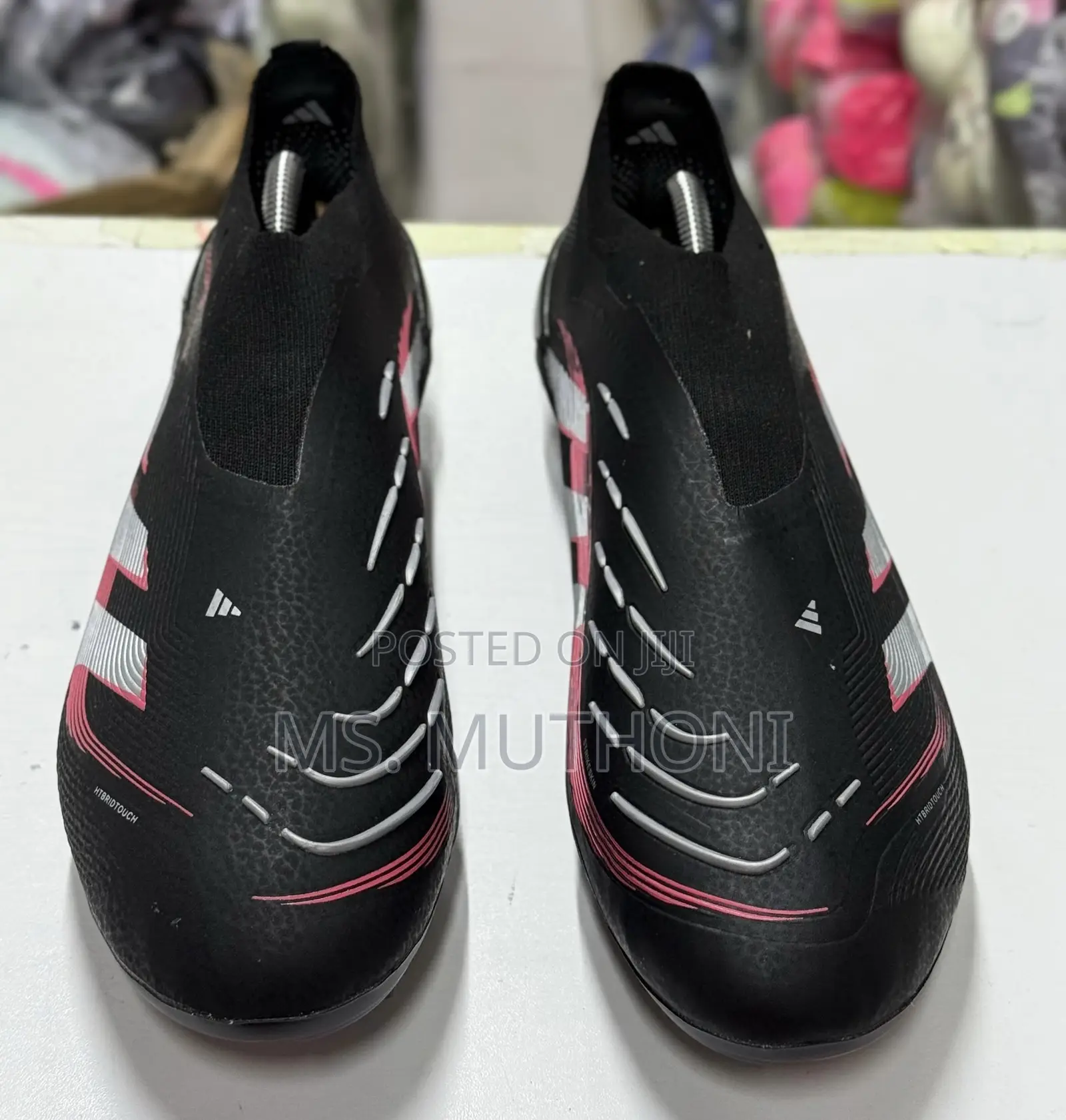 Firm Ground Black / Pink Adidas Predator 24 Elite Laceless
