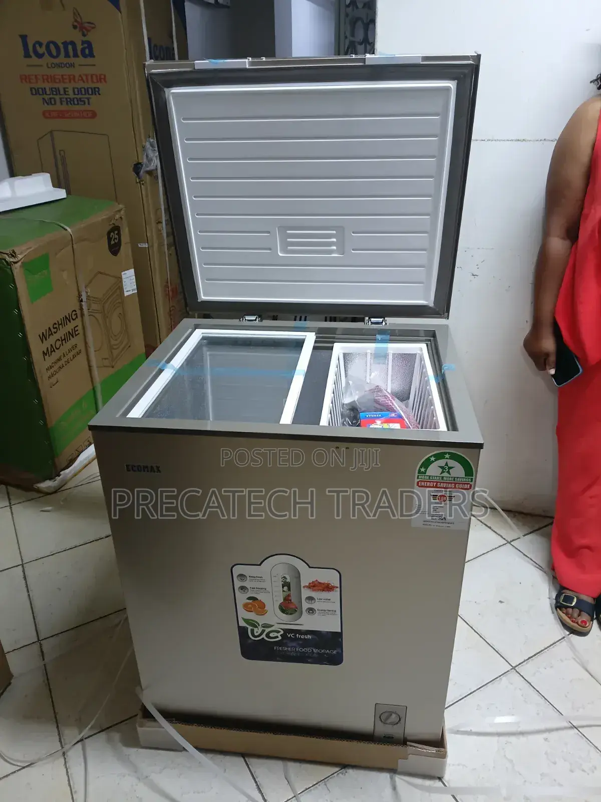 Ecomax 169l Deep Freezer – Silver Finish