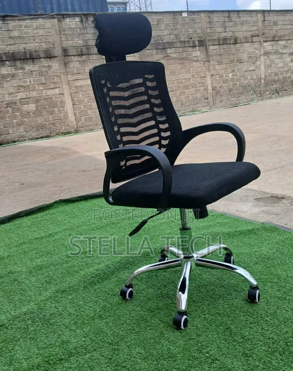 Secretarial Mesh Office Chair With Adjustable Arm Rest