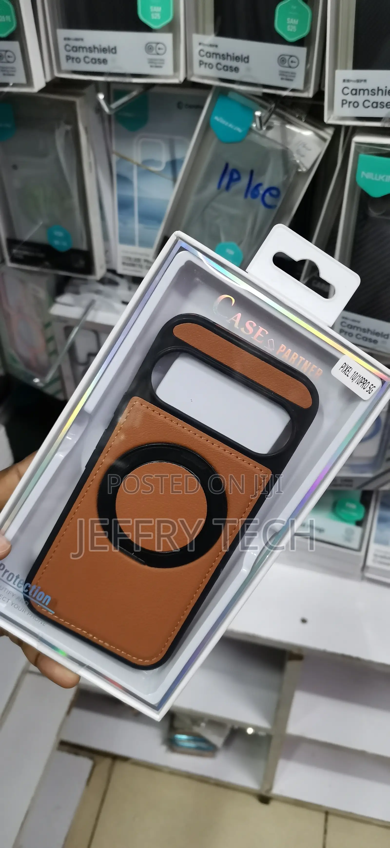Google Pixel 10/10 Pro Premium Brown Pu Leather Finish Cover