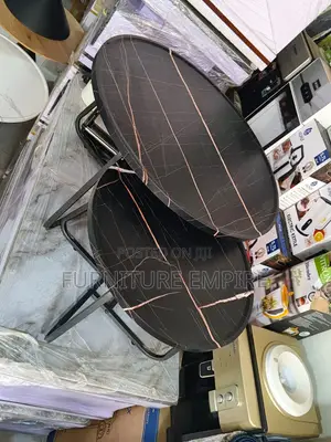 Black Marble Coffee Table With Sleek Metal Base