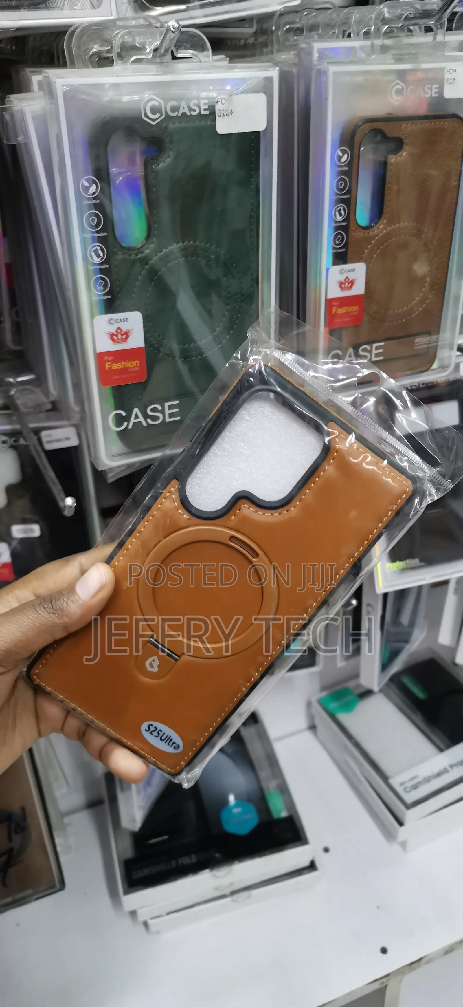 Samsung Galaxy S25 Ultra Case -Brown, Faux Leather