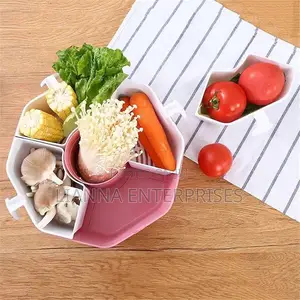 Multifunctional 5 Slot Rotating Vegetable Preparation Bowl