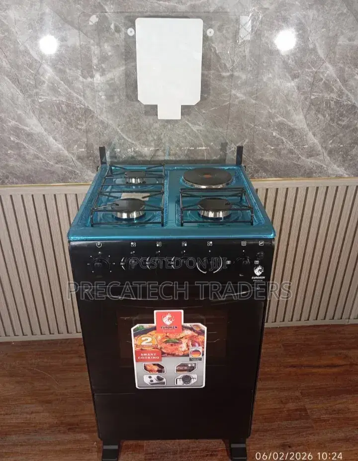 Euroken 50×55 Standing Cooker – 3 Gas + 1 Electric Plate