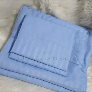 Pure Cotton Blue Striped Bedsheets