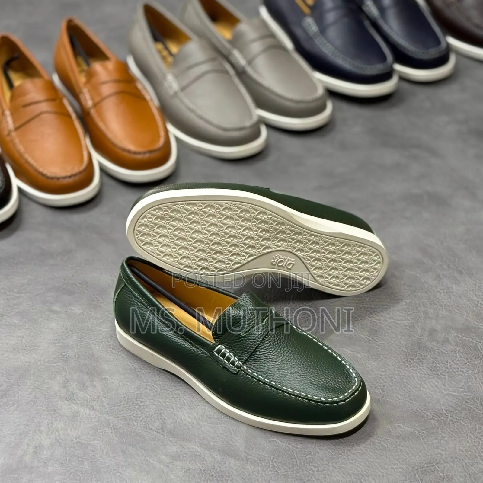 Dior Men's Grained Leather Penny Loafers Size 40-46